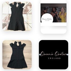 Queenie Qouture Black Bandage Mini Dress Size Medium